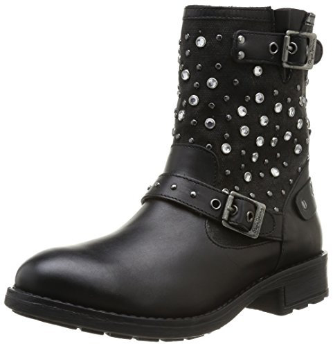 Pepe Jeans London Pimlico Canvas, Stivali da Motociclista Donna, Nero (Schwarz (Black 999)), 37