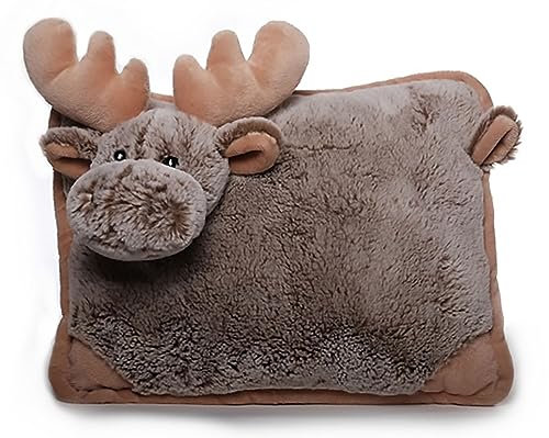 Inware 6800 - Schmusekissen Elch, beige, ca. 35 x 25 cm, Kuschelkissen, Babykissen, Kinderkissen