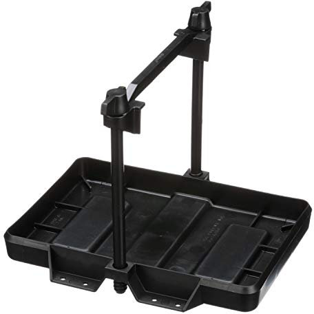 Attwood 9090-5 Bandeja portabaterías Ajustable, para baterías del Grupo 24/24M, plástico Negro Resistente, Barra Transversal Ajustable en Altura (24M)