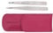 TWEEZERMAN Pinzetten Set mit Leder-Etui aus Rostfreiem Edelstahl, Schräge und Spitze Ausführung, Pink