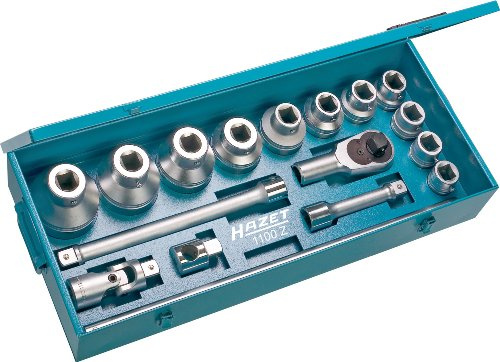 HAZET Steckschlüssel-Satz 1100Z, 1 Zoll (25 mm) Vierkant, Länge 759 mm | 1 Zoll (25 mm) Vierkant hohl, Antrieb 1 Zoll (25 mm) Vierkant hohl, Abtrieb Außenprofil Doppelsechskant, Länge 759 mm