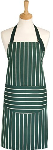 Classic Butcher's Stripe Standard Length Adult Apron in Racing Green