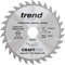 Trend Wood Circular Saw Blade, 184mm Diameter, 30mm Bore, 30 Teeth, 2.6mm Kerf, +15° Hook, TCT, Medium Finish, CSB/18430A