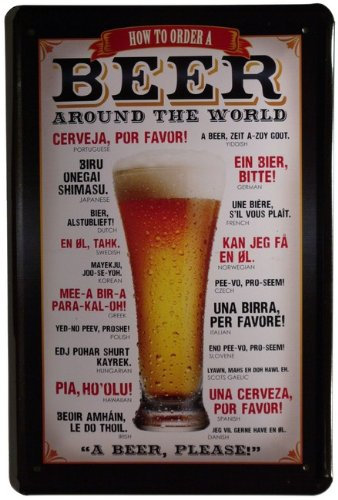 WOGEKA ART Retro Blechschild How to order a beer Bier als Geschenk-Idee 20 x 30 cm Vintage-Deko-Schild aus Metall 11