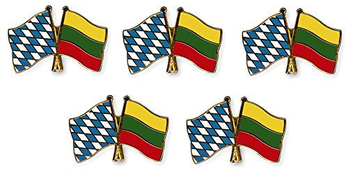 Yantec Freundschaftspin 5er Pack Bayern Litauen Pin Anstecknadel Doppelflaggenpin