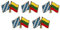 Yantec Freundschaftspin 5er Pack Bayern Litauen Pin Anstecknadel Doppelflaggenpin