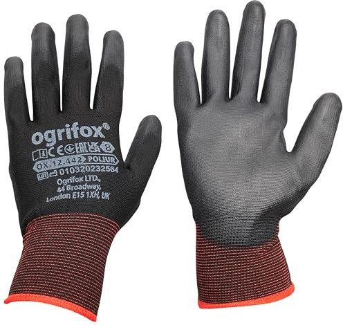 Ogrifox OX-Poliur_Bb8 Schutzhandschuhe, OX.12.442 Poliur, Schwarz-Schwarz, 8 Größe, 240 Stück