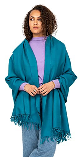 likemary Schals & Tücher für Damen – Weicher Wollschal & Halstuch für Herbst und Winter – Leichter XXL Schal – Große Tücher für Damen – Fairtrade Geschenk Peacock