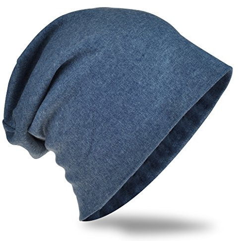 Miobo Jersey Slouch Beanie Unisex Herren Damen Mütze Trend Dunkelblau-M
