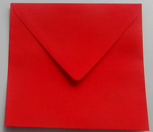 Tophobby 25 Briefumschläge quadratisch 14x14 cm - 100g/qm - versch. Farben zur Wahl (rot)