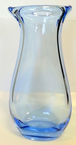 Oberstdorfer Glashütte Vase de Fleurs du Verre coloré, de la Bouche soufflé, Vase en Verre Bleu Transparent, Hauteur: Environ 23 cm, Design