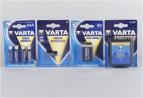 10er-SET Varta High Energy Alkaline 1 x 9 Volt auf Karte 4922
