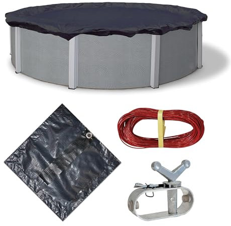 Blue Wave BWC700 Bronze 8-Year 12-ft Round Above Ground Pool Winter Cover,Dark Navy Blue