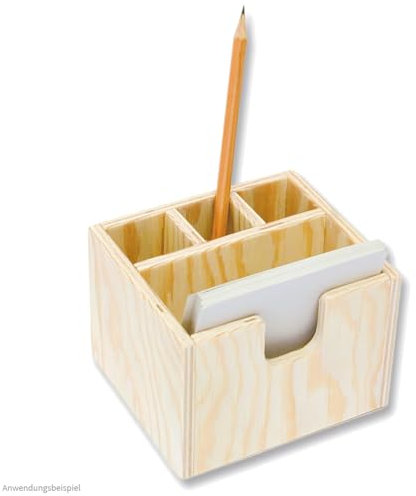 matches21 HOME & HOBBY Notizzettelbox DIY Holz Bastelset für Kinder ab 11 Jahren mit Stiftehalter Bausatz