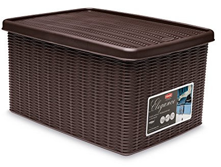 Stefanplast 30011 Mehrzweck-Behälter, Aufbewahren, In Rattanoptik aus Kunststoff, 29 x 39 x 21 cm