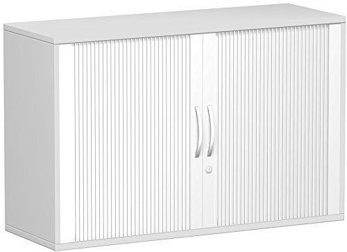 Gera Möbel Schranksystem Flex Anstell-Querrollladenschrank, Holzdekor, Silber/lichtgrau, 120 x 42.5 x 72 cm