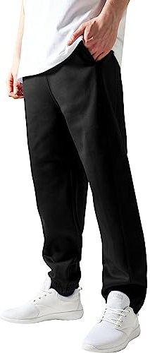 Urban Classics Herren Trainingshose Sweatpants, Jogginghose für Männer, Straight Leg, Reißverschlüsse an den Beinabschlüssen, L, Black