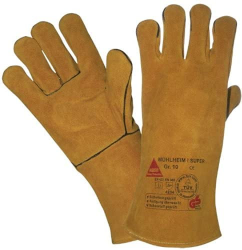Hase Gefütterter Schweißerhandschuhe MÜHLHEIM I-SUPER RindSspaltleder TÜV GS - Gr. 10