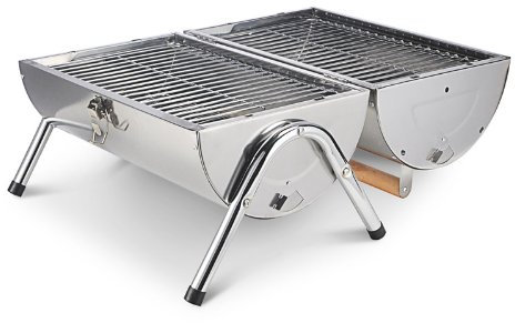 Barbecue de table portable avec couvercle pour pique-nique