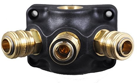 Druckluft- Verteiler Wanddose 3 x G 1/2 mit Kupplungen