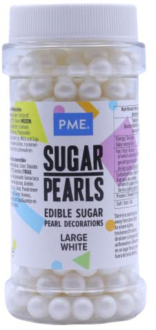 PME Large Sugar Pearls White 90 g