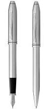 Cross Townsend Engraved Chrome Ballpen & Fountain Pen Set