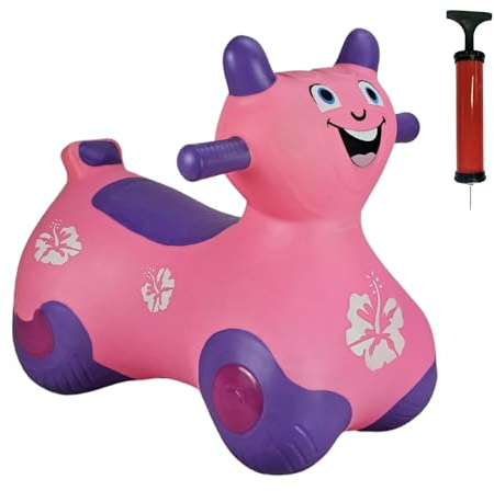 Happy Hopperz Balance Bike - Pink - For Ages 1-5 Years - Ideal Toddler/Indoor/Outdoor Play - Includes Pump & One-Way Valve - Baby/Space Hopper Style - Great Kids Bike Choice