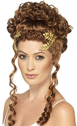 NET TOYS Lorbeer Kopfschmuck Lorbeerkranz goldfarben Haarschmuck Römerin Lorbeerblatt Griechin Haarreif Antike Siegeskranz Altertum