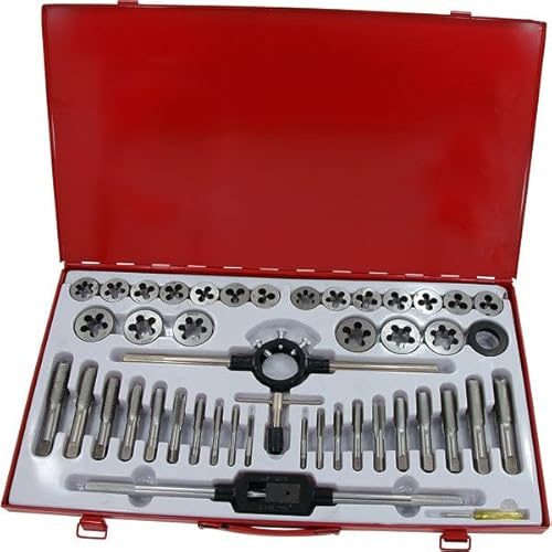 Neilsen CT1465 45pc Tap and Die Set - Sizes: M6 x 0.75 to 24 x 3.0 | 3–25mm Tap Wrenches | 50mm Die Stock | 11/2in O/D, 2in O/D