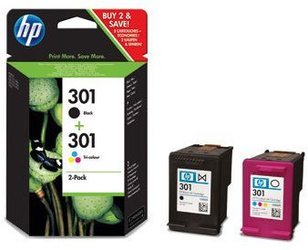 1x HP 301 Schwarz und 1x HP 301 dreifarbig Original Tintenpatrone Combo Content Pack Bundle