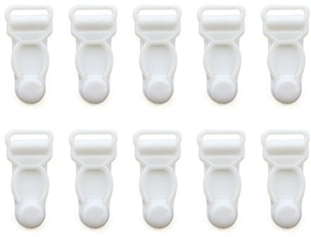 HAND ® Hüftgürtel Clips weiße Kunststoff-Lingerie Stocking Garter Haken- Packung mit 10