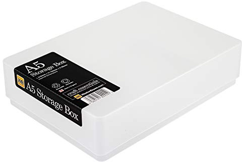 WestonBoxes A5 Clear Storage Box with Lid, Craft and Office Storage | 216x154x55mm internal | A5 paper, ink pads, stamps | Acid-free | Available in Red, Green, Blue, Purple, Pink, Clear and White