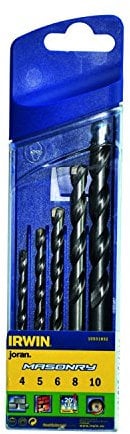 IRWIN 1 Count Masonry Drill Bits, 4mm, Silver, 2 Flutes, Spiral Shank