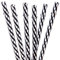 Dakoufish Lot de 12 pailles en plastique épais réutilisables sans BPA de 22,9 cm pour Mason Jar Yeti Rambler Rayures transparentes (22,9 cm, noir)