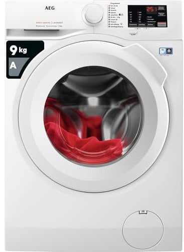 AEG Serie 6000 Lavatrice a carica frontale L6FBI945 con tecnologie ProSense® e GentleCare, 9kg, classe A, bianco [Classe di efficienza energetica A]