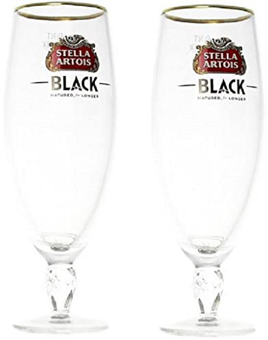 Stella Artois Noir Verre à bière (lot de 2) 567 gram/568ml (Article Rare)