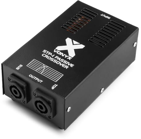 Skytec 2-Way Speaker Crossover Filter Box 1000W with High Pass & Subwoofer Outputs, NL Connectors, 180Hz Frequency, Metal Housing for DJ PA Sound Systems