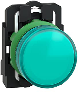 Schneider Electric Harmony XB5, Pilot-Kontrollleuchte, Kunststoff, einfarbige Linse, integrierte LED, industrielle Steuerung, 22 mm Halterung, 110-120 V Wechselspannung, XB5AVG3, Grün