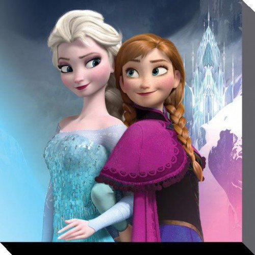 1art1 Die Eiskönigin Poster ELSA Und Anna Bilder Leinwand-Bild Auf Keilrahmen | XXL-Wandbild Poster Kunstdruck Als Leinwandbild 30x30 cm