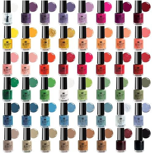 Envie de Color Nagellack-Set - Komplette Kollektion von 48 leuchtenden, Perl-, Pastell- und klassischen Farben in einer Designerbox (Set A+B - 48 Farben)