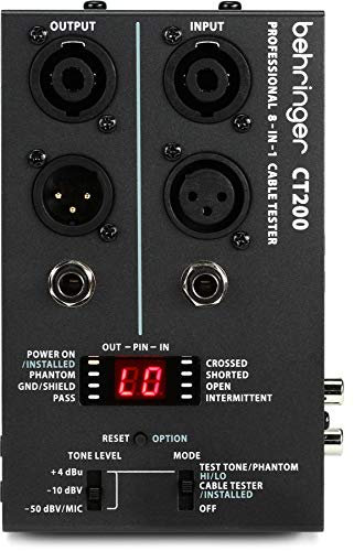 BEHRINGER CT200 CABLE TESTER PER CAVI + TEST TONE DOPPIA FREQUENZA/TESTACAVI AUDIO PROCESSORE 8 IN 1