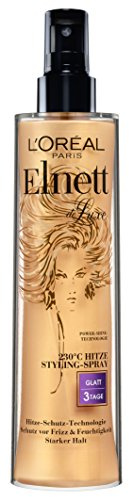 L'Oréal Paris Elnett Haarspray für glatte Haare, Hitzeschutz & Styling, Anti-Frizz, Hitze Styling-Spray 3 Tage Glatt, 1 x 170 ml