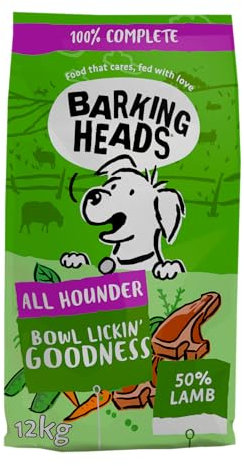 Barking Heads Complete Dry Dog Food 12kg - Adult All Hounder Bowl Lickin' Goodness Lamb - Natural Everyday Immunity & Vitality - Vet Approved
