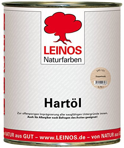 LEINOS Holzöl 750 ml | Hartöl Doppelweiß für Tische Möbel Arbeitsplatten | Teak Eiche Möbelöl für effektive Versiegelung und langanhaltenden Schutz im Innenbereich