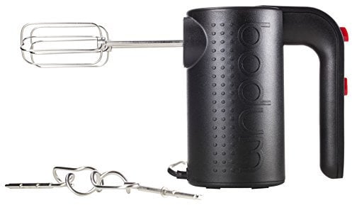 Bodum BISTRO Elektrischer Handmixer (Spülmaschinengeeignetes Edelstahlzubehör, 5-Geschwindigkeitsstufen) schwarz