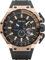 BRERA OROLOGI Orologio Uomo Acciaio Cassa Oro Rosa Analogico al Quarzo Cinturino in Gomma mod. Granturismo Brgtc5408