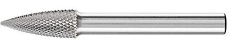 PFERD HM-Frässtift, Spitzbogenform SPG, Zahnung MICRO, Frässtift-ø 8mm, Schaft-ø 6mm, Länge 60mm, 21122593 – für die Feinbearbeitung auf nahezu allen Materialien bis 68 HRC