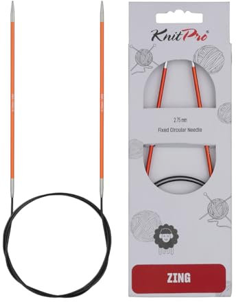 KnitPro K47124 Rundstricknadel, Metal, Orange, 80cm / 2.75mm