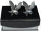 Manschettenknopfe Fliegende Eule aus Zinn (Pewter) von Hand Gegossen