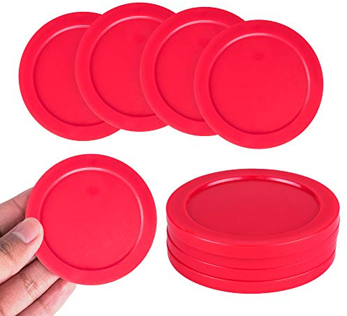 Super Z Outlet Home Air Hockey Red Replacement 2.5 Pucks for Game Tables, Equipment, Accessories (Pack of 4)